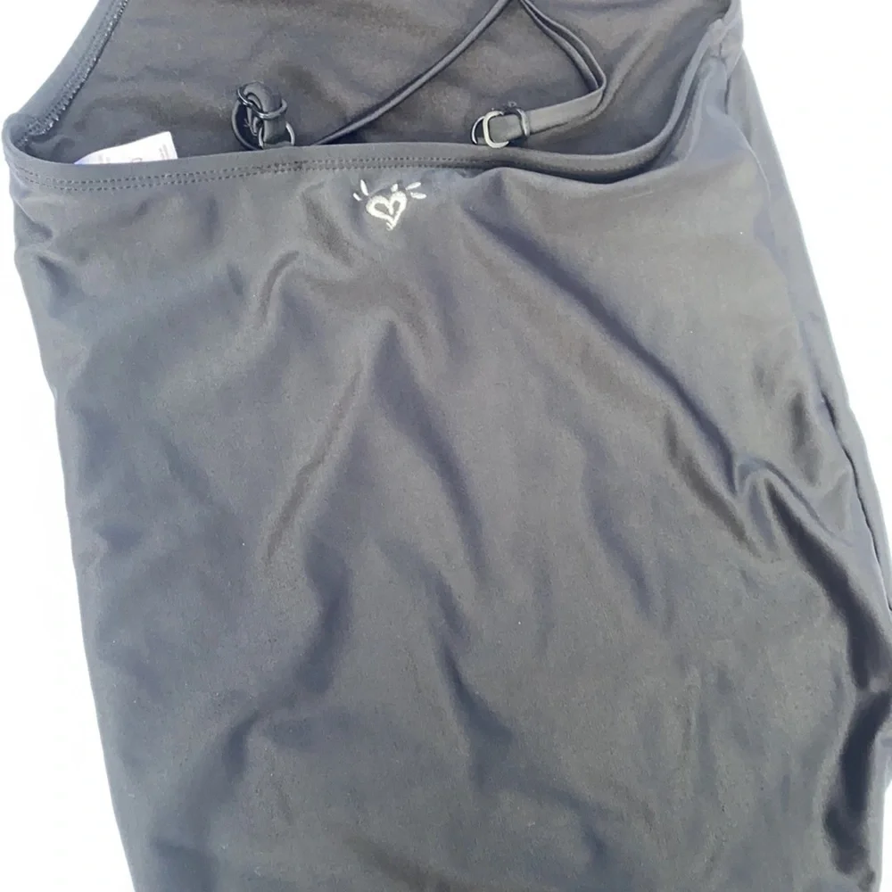 Justice black one piece bathing‎ suit girls 10